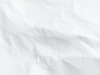 Wrinkled white paper texture background with wavy surface. Crumpled white vintage paper surface texture for background. Crumpled paper, abstract background. Paper background with copy space for text.