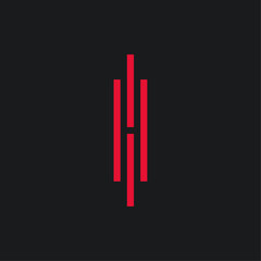 Letter H logo icon flat vector design