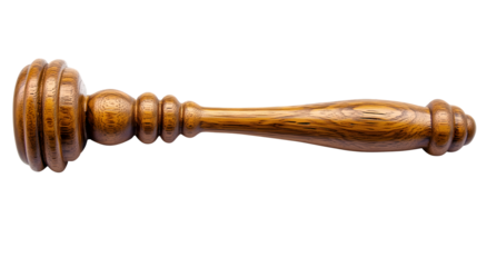 Single Gavel Clipart on Wooden Material for Legal Elements
