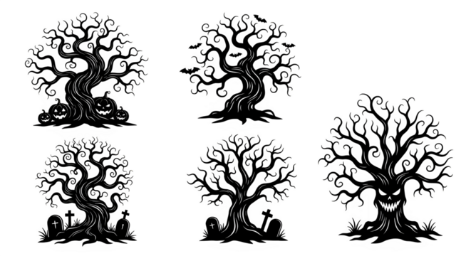 Abstract pattern of white dots and lines on a black background silhouette