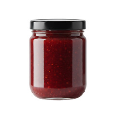 Isolated Photo of Glass Jar with Red Berry Jam