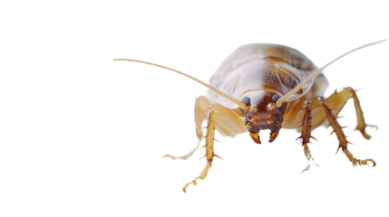 Close-up Cockroach Isolated on White Background - Professional Pest Control Image