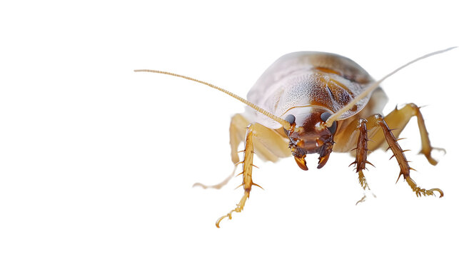 Close-up Cockroach Isolated on White Background - Professional Pest Control Image