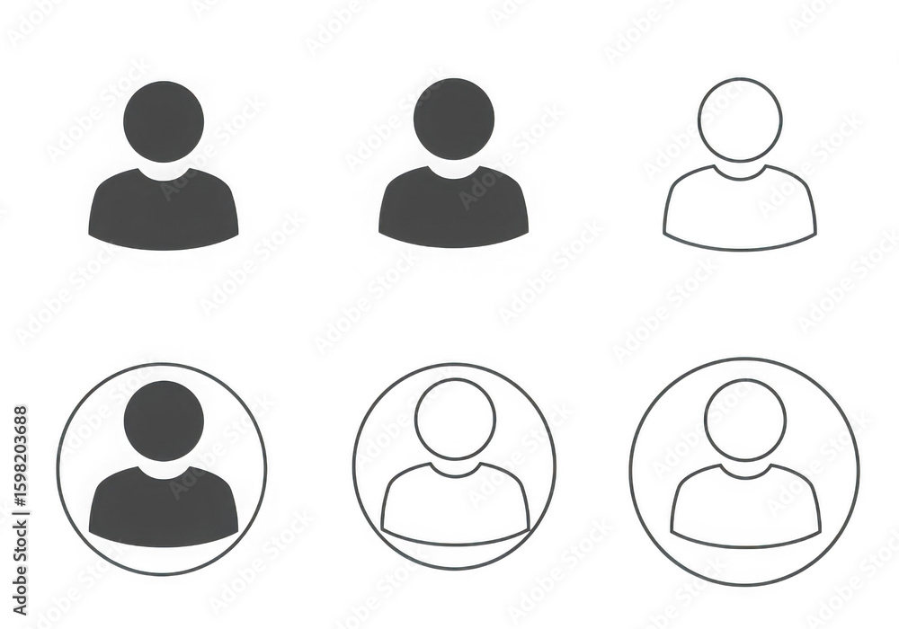 Poster a collection of user profile icons in various styles including filled and