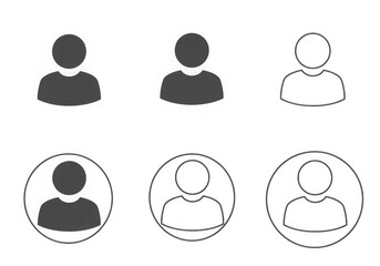 A collection of user profile icons in various styles including filled and