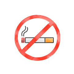 No Smoking Illustration Symbol on Transparent Background