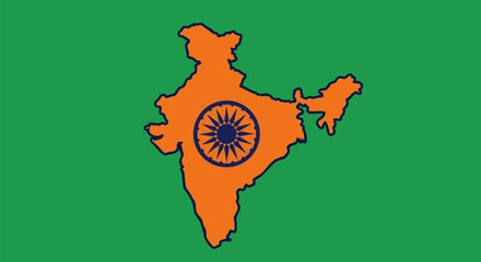 Map of India - India Independence Day (15 August)