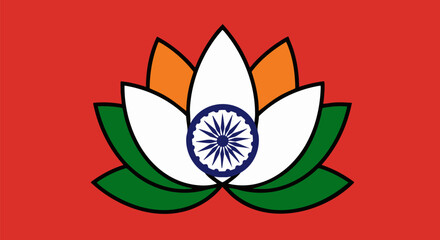 Lotus Flower Indian Colors-India Independence Day (15 August)