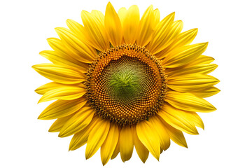 Fototapeta premium sunflower head top view cutout high res