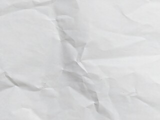 White crumpled paper pattern and texture. Abstract white paper wrinkled texture. Paper board with copy space for text, space for copy, advertising copy space.