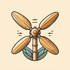 illustration of a bamboo propeller