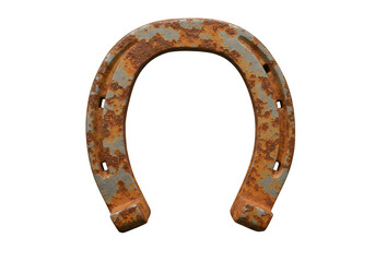 Isolated Rusty Horseshoe On Transparent Background