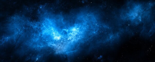 Obraz premium Celestial Blue Nebula Deep Space Image, Cosmic Dust, Astronomy ,space,nebula