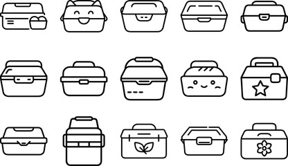 Set of Lunch Box Icon
