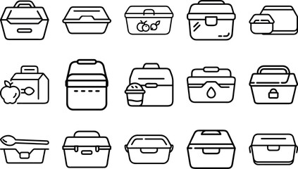 Set of Lunch Box Icon