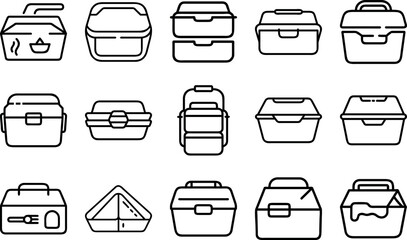 Set of Lunch Box Icon