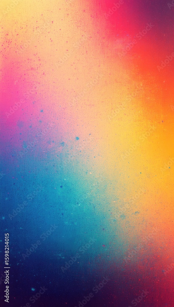 Poster grunge texture backdrop with multicolor gradient, abstract painting canvas style