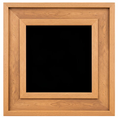 Isolated Wooden Frame on Transparent Background