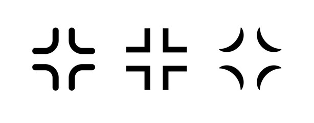 Obraz premium 怒りマークと吹き出し付きの感情アイコンセット（イライラ ストレス 怒る 表現素材 ベクター）