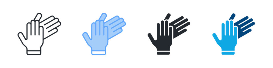 Gloves Icon Set Multiple Style. Designed In Outline, Blue, Glyph, Dual Tone