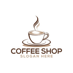 coffee silhouette logo vector line art logo design