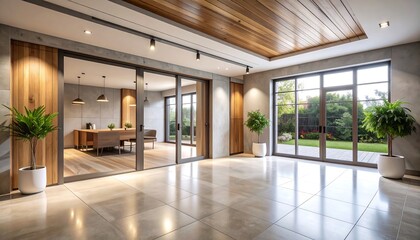 Modern Interior with Garden View and Minimalist Design Elements