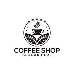 coffee silhouette logo vector line art logo design