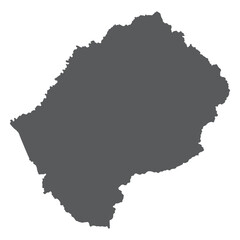 Lesotho map. Map of Lesotho in grey color
