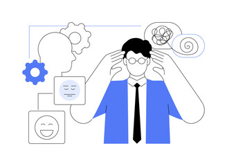 Emotional intelligence isolated cartoon vector illustrations.