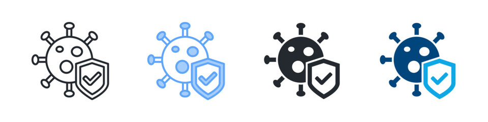 Immunology Icon Set Multiple Style. Designed In Outline, Blue, Glyph, Dual Tone