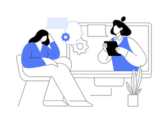 Online consulting isolated cartoon vector illustrations.