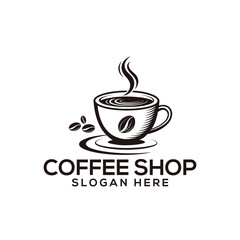 coffee silhouette logo vector line art logo design