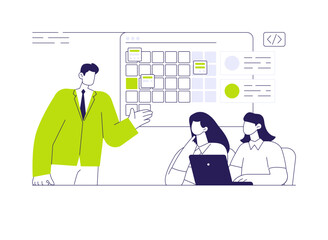 Calendaring software abstract concept vector illustration.