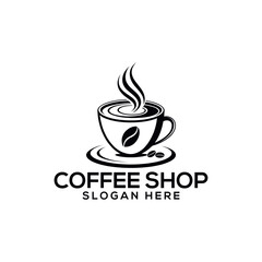 coffee silhouette logo vector line art logo design
