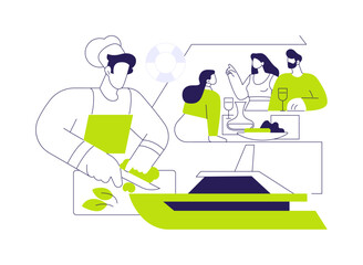 Yacht catering service abstract concept vector illustration.