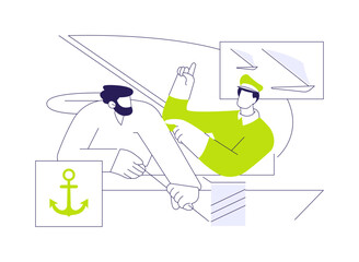 Sailing course abstract concept vector illustration.
