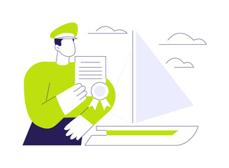 Get sailing certificate abstract concept vector illustration.