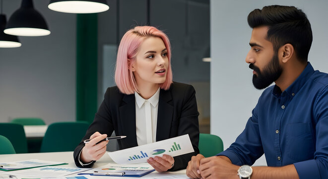 Professionals Analyzing Financial Data During Corporate Business Meeting