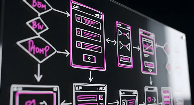Mobile Application Development Flowchart Illustrating User Interface Design Process