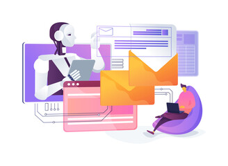 AI-Driven Email Sorting Systems abstract concept vector illustration.