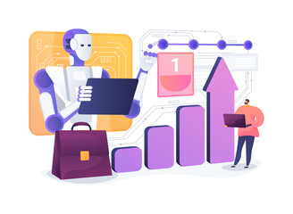 AI-Driven Business Plan Creators abstract concept vector illustration.