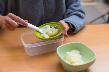 Preparing Creamy Potato Mash With Manual Grinder