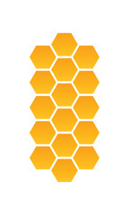 Abstract pattern seamless yellow hexagon honeycombs on a white background. Honey comb background pattern symbol vector design