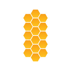 Abstract pattern seamless yellow hexagon honeycombs on a white background. Honey comb background pattern symbol vector design