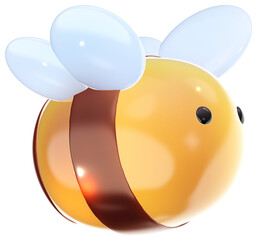 Honey bee cute and colorful 3D illustration