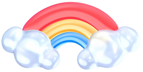 Rainbow cute and colorful 3D illustration
