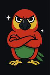 Funny Parrot vector illustration