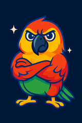 Funny Parrot vector illustration