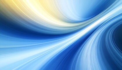 Abstract swirling blue and gold light streaks dynamic energy flow vibrant color gradient smooth...