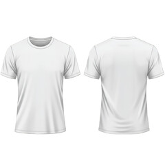 Realistic Illustration Blank White T-Shirt Template